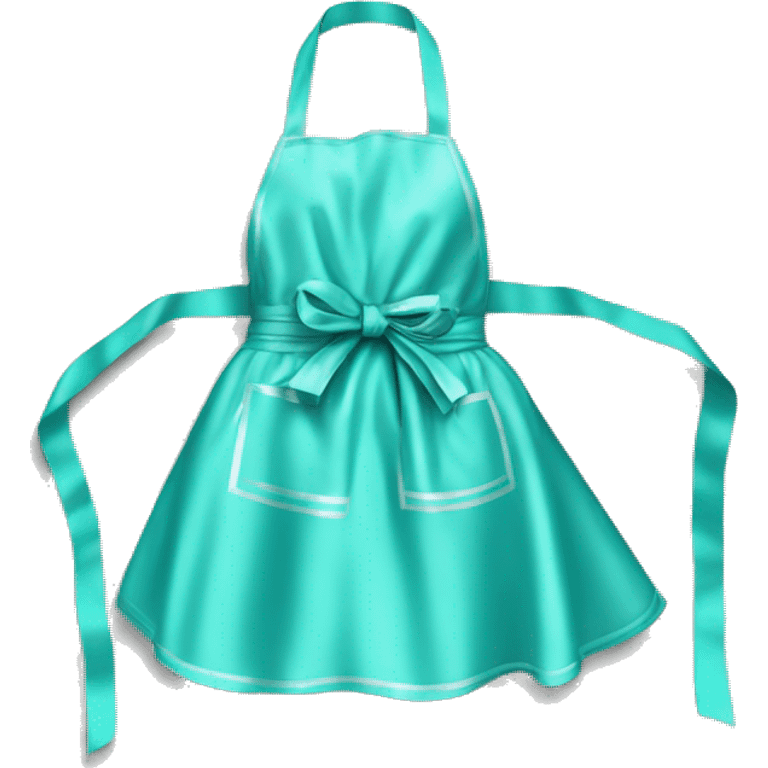 Realistic pastel tiffany blue apron tied around front with shiny glitter on it emoji