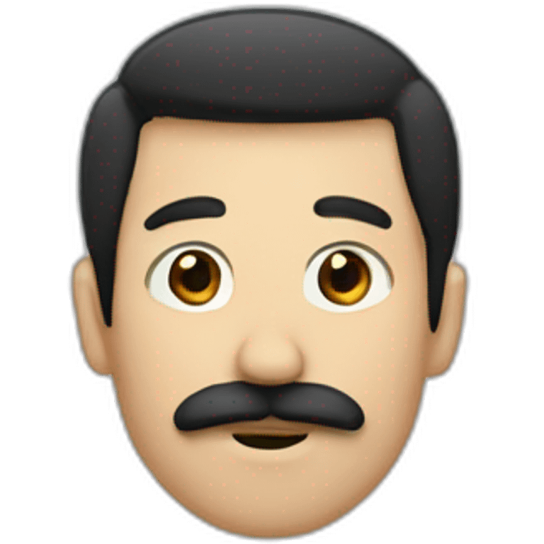 A guy with black hair that has a rectangle moustache emoji