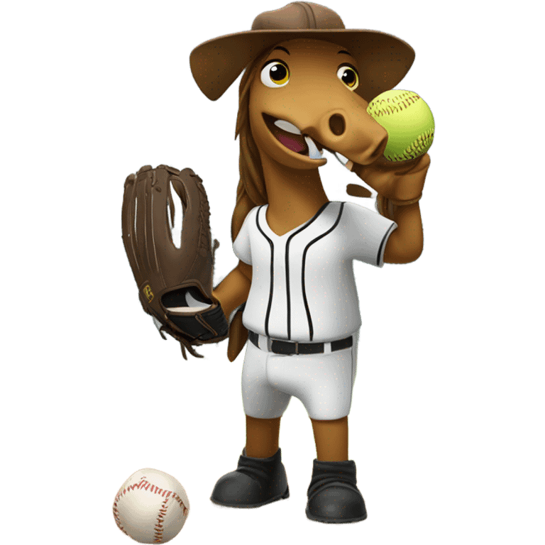 Horse playing softball emoji