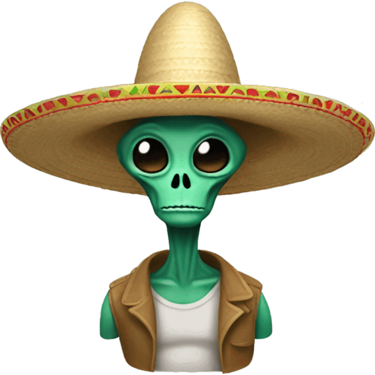 Simple looking alien wearing sombrero emoji