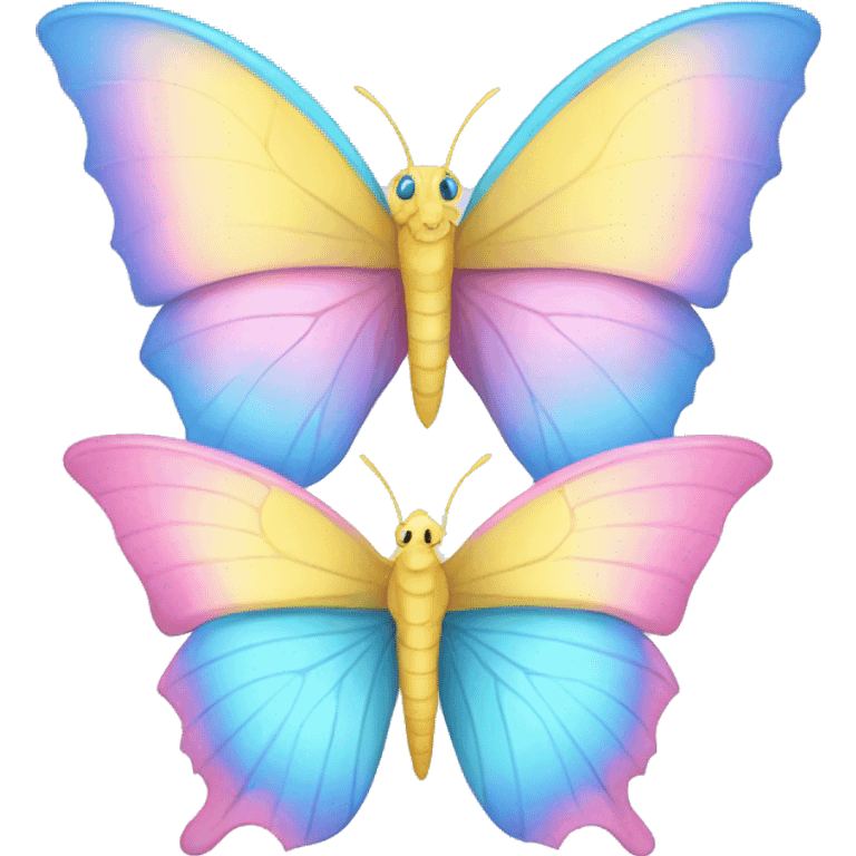 pink, blue and yellow pastel dragon female butterflies  emoji