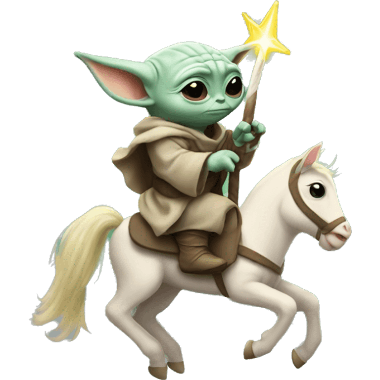 baby yoda riding unicorn emoji