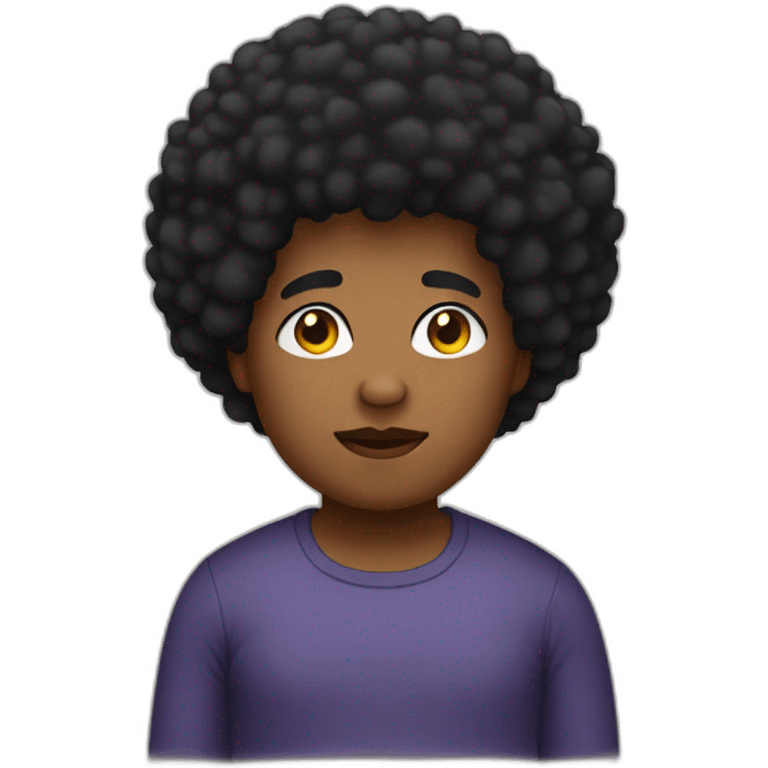 Black chubby with afro emoji