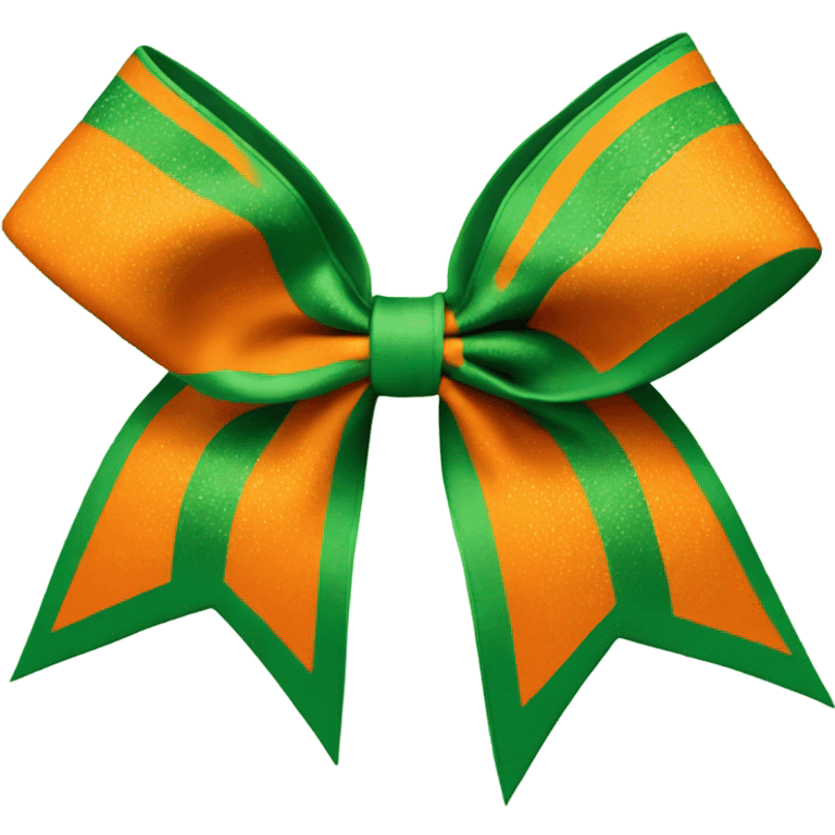 cheer bow that says envy green and orange  emoji