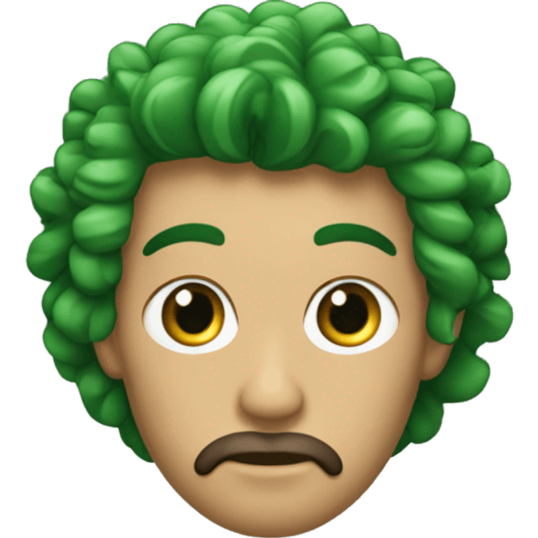 Hombre de pelo rizado y ojos verdes  emoji