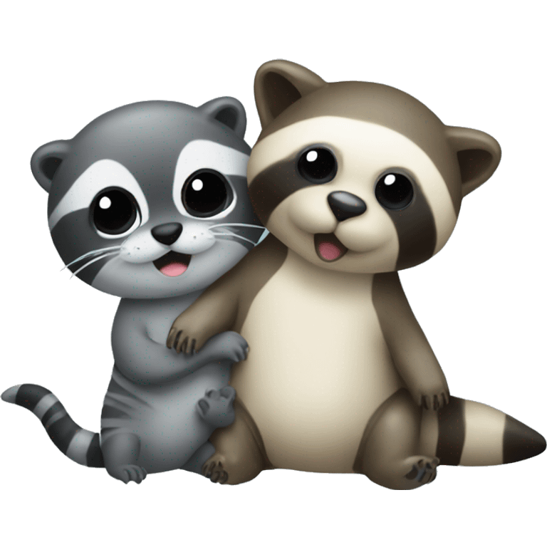 seal baby and raccoon baby  emoji