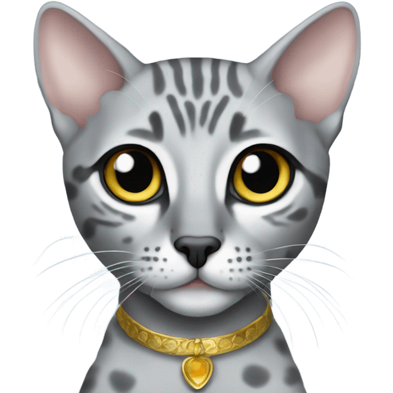 Make grey Egyptian Mau with gin emoji