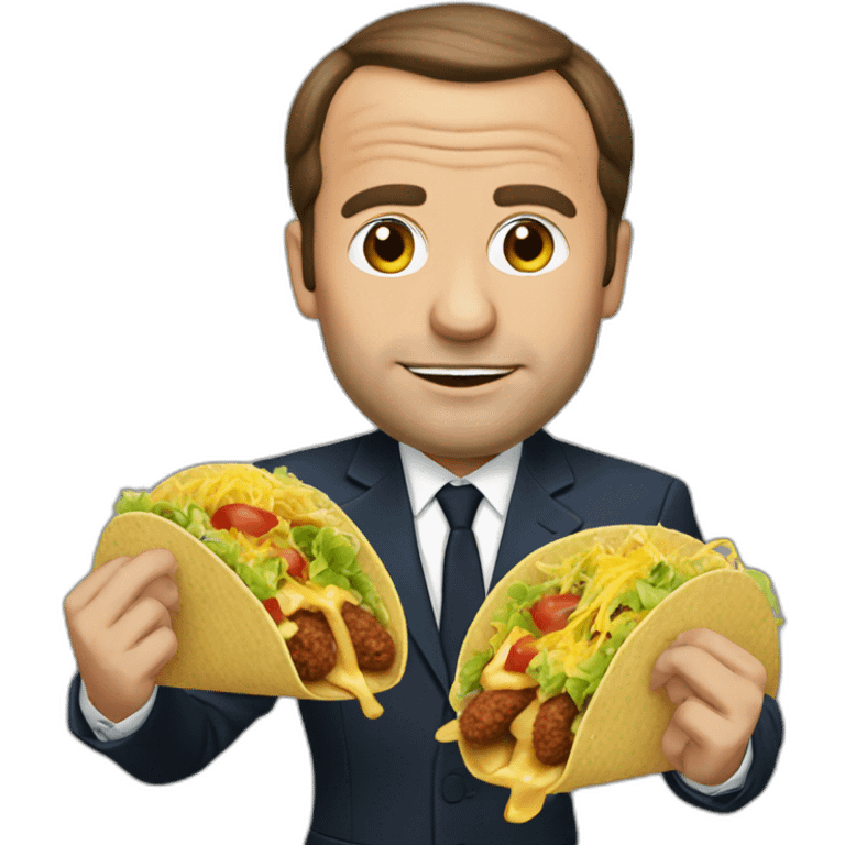 Macron qui mange un tacos emoji