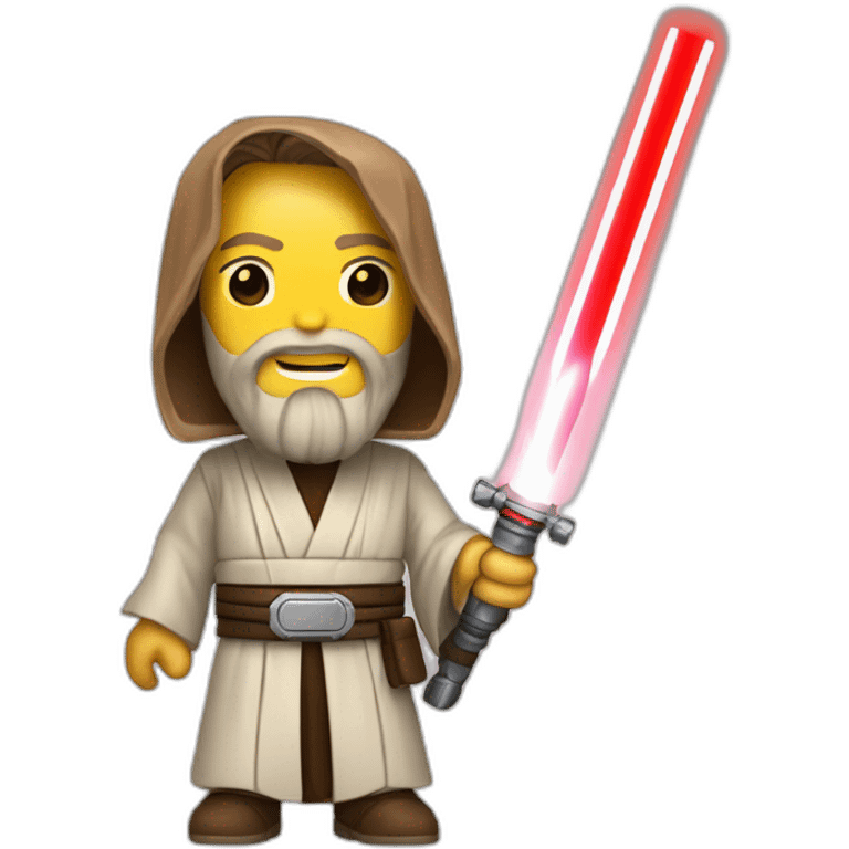 Obi-Wan Kenobi avec un sabre laser rouge emoji