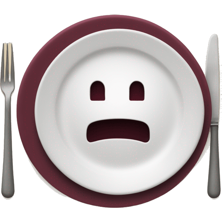 burgundy plate with no face emoji