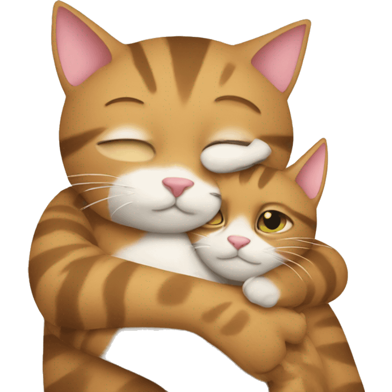 cat hugging cat emoji