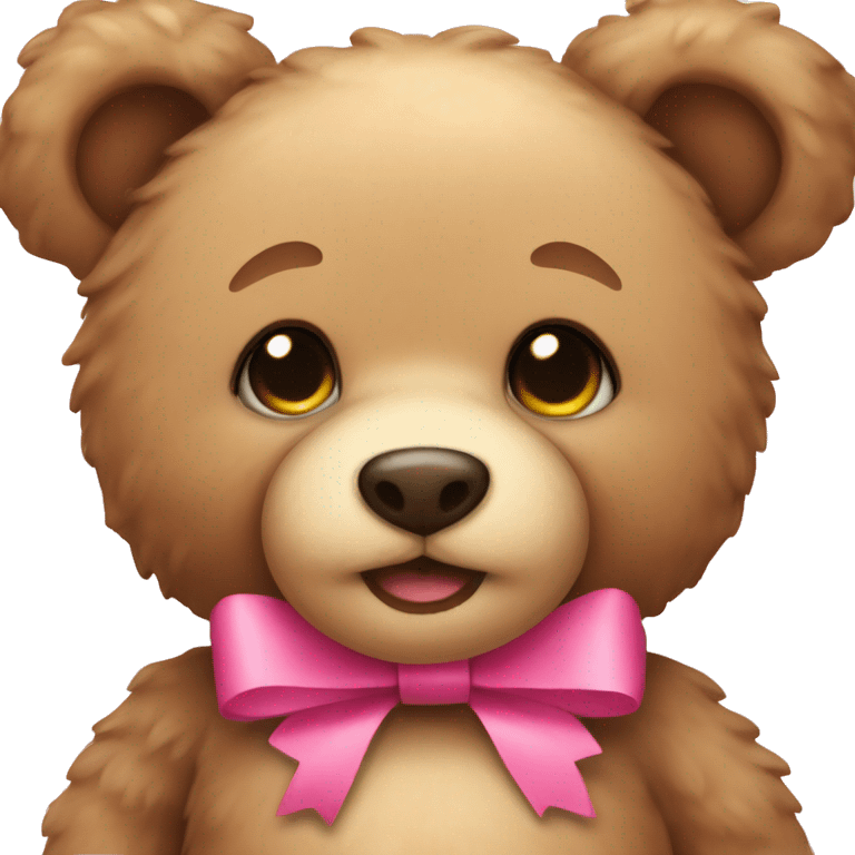 Teddy bear with a pink bow  emoji