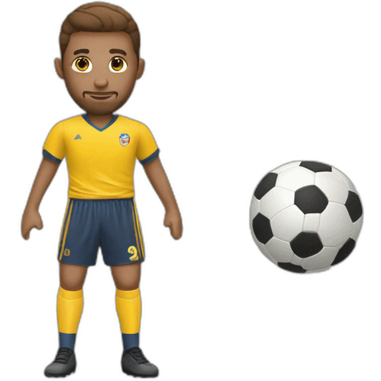 jugador de futbol con balon  emoji