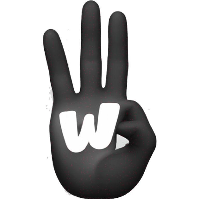 a hand forming a W by putting the middle and ring finger together emoji