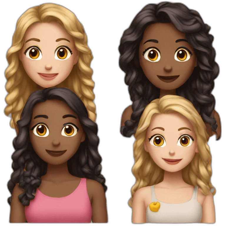 6 girls friends emoji