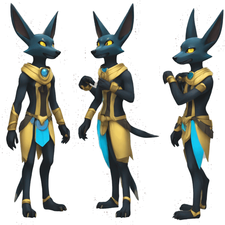 Anubis-Umbreon-Lucario-Zeraora full body emoji