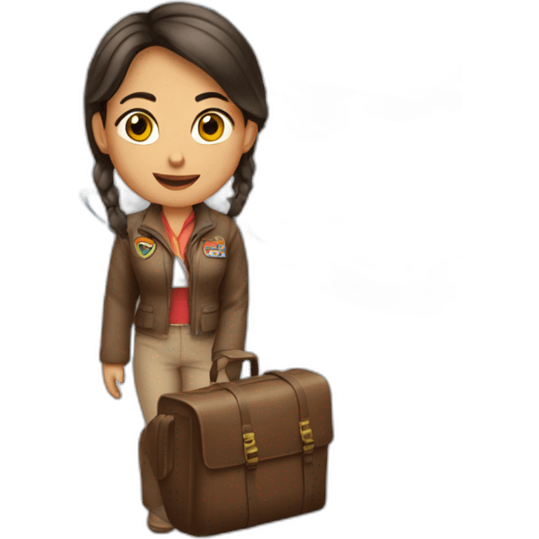 mujer arriba de un avion emoji