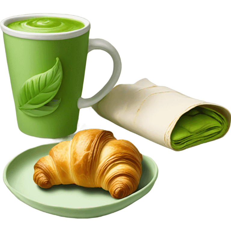 matcha and croissant emoji