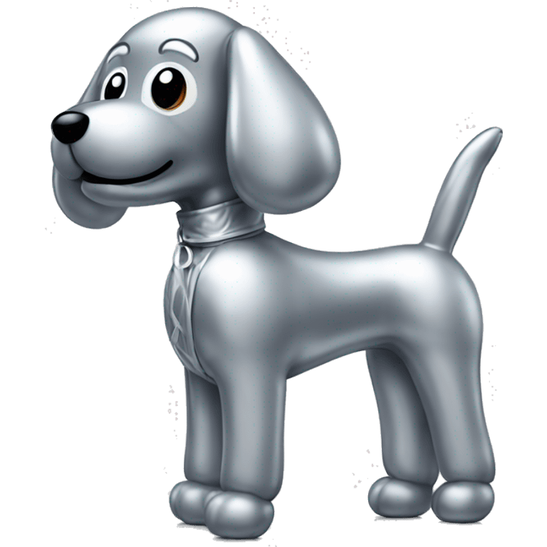 shinny silver balloon dog emoji