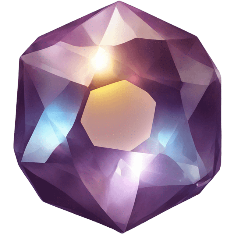 Toroidal geometry gemstone with light shining off it emoji