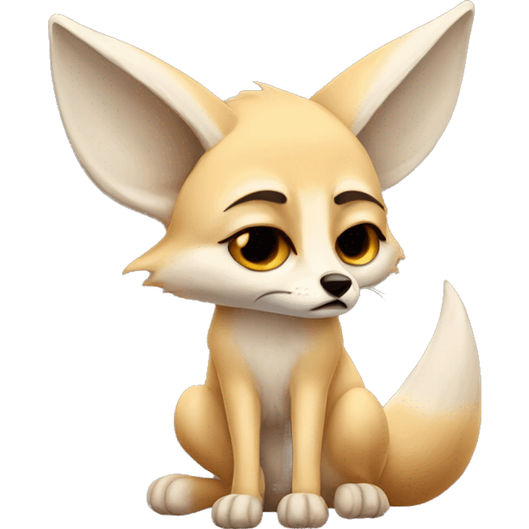 Sad Fennec Fox Crying emoji