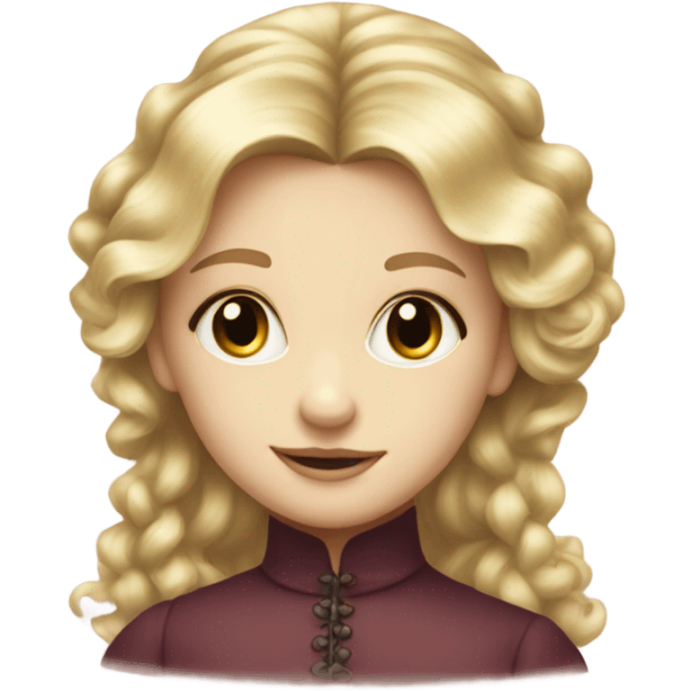 Young blond girl on victorian era long hair emoji