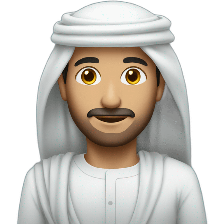 a man from saudi arabia, with a sky-blue background emoji