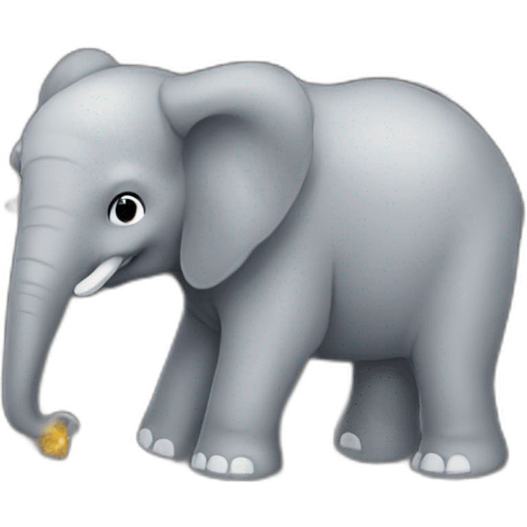 Elephant pooping on Trump emoji