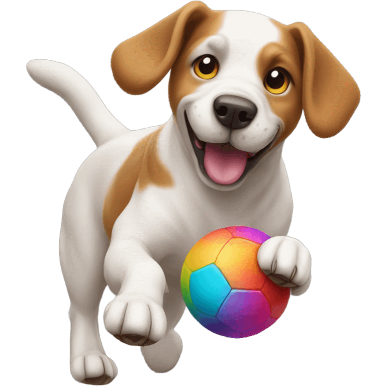 Dog playing ball emoji