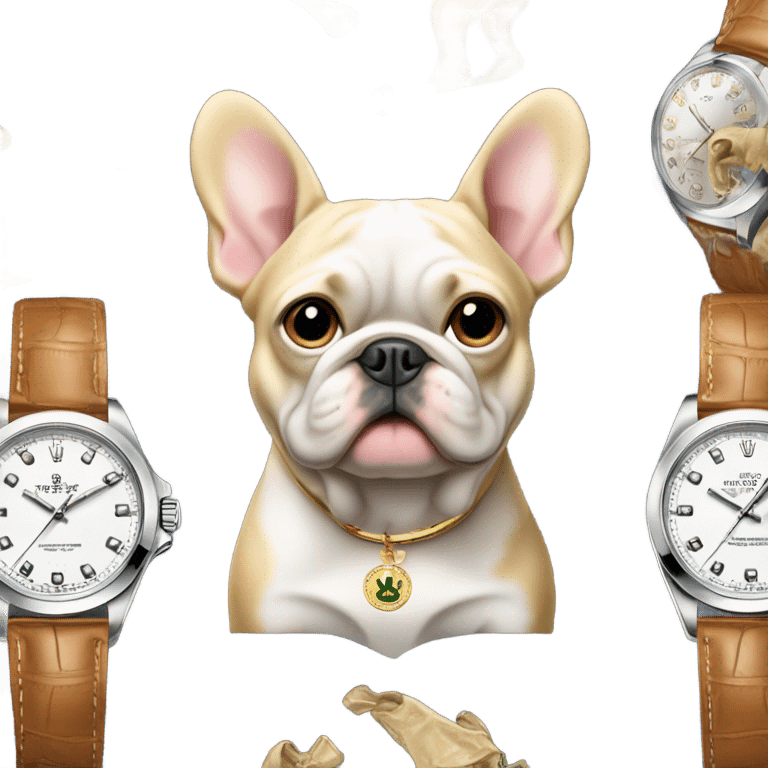 French bull dog with Rolex emoji