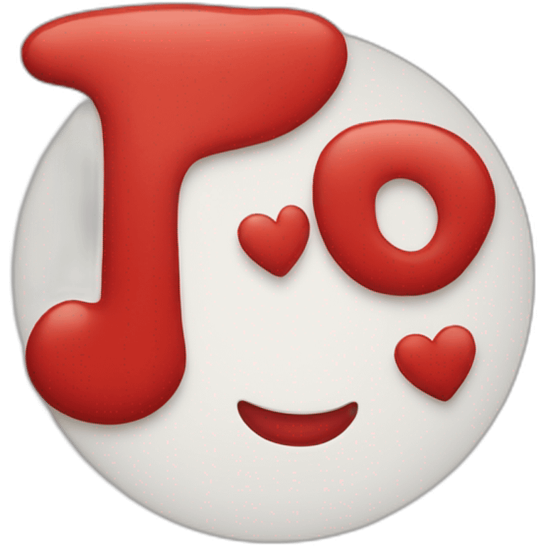 Cœur rouge avec un "J" dedans emoji