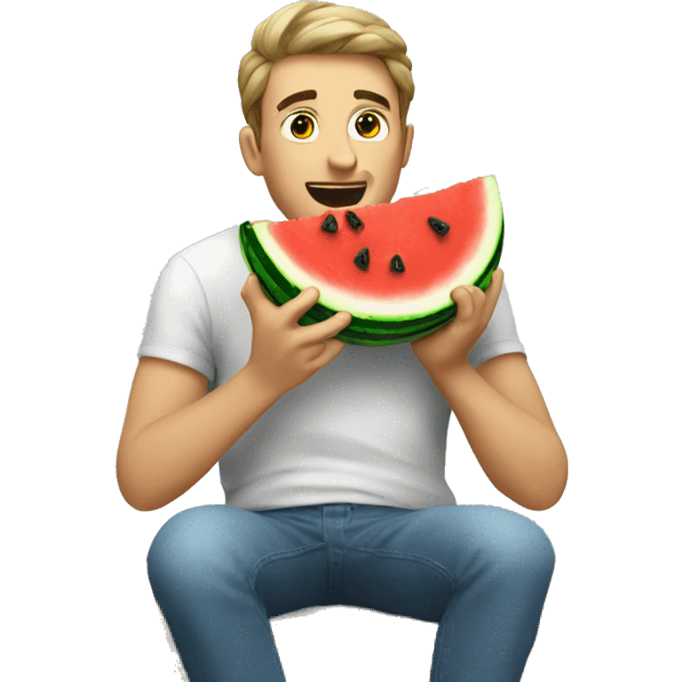 guy eating a watermelon  emoji