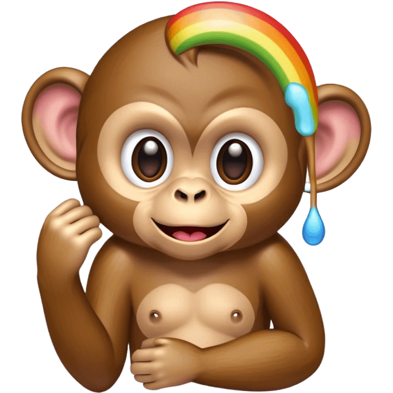 Monkey, barf rainbow emoji