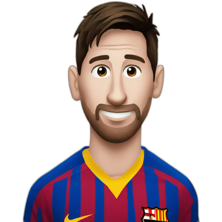 messi with the sign "MESSI" emoji