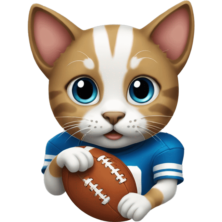 Cat playing touch football emoji