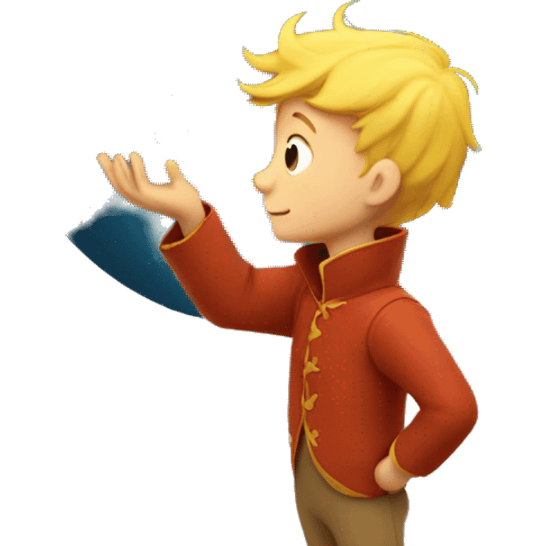 The little prince holds a star in his hands emoji