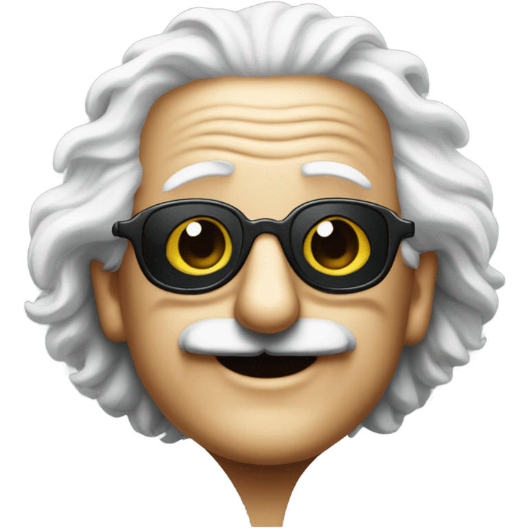 Einstein smiling with dark lens sunglasses emoji