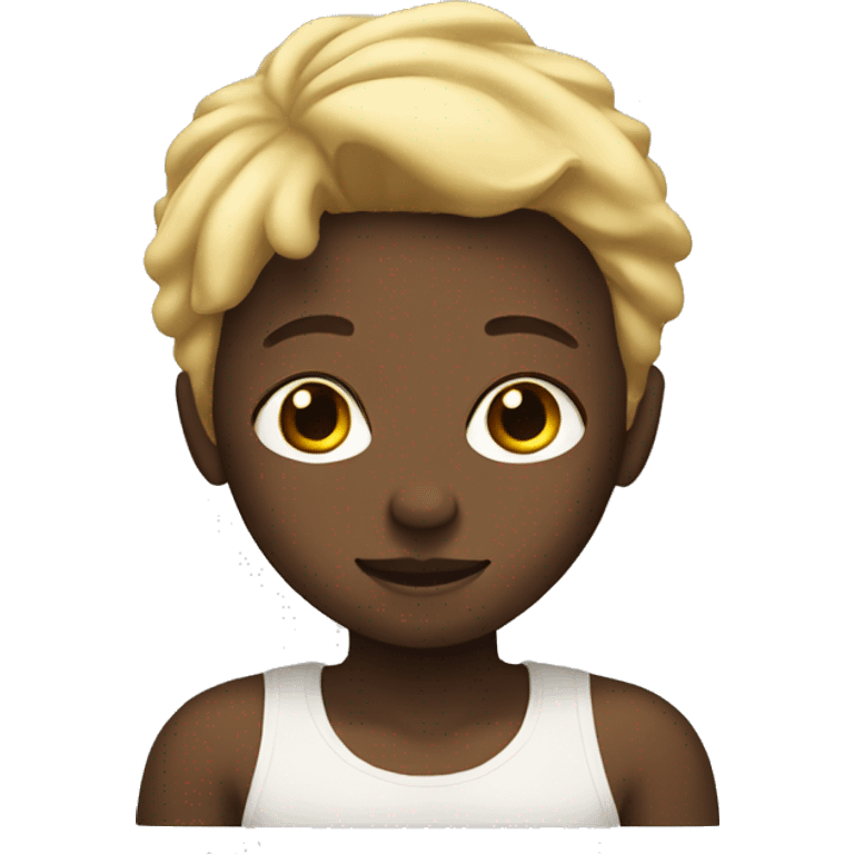 Black boy and blonde girl emoji