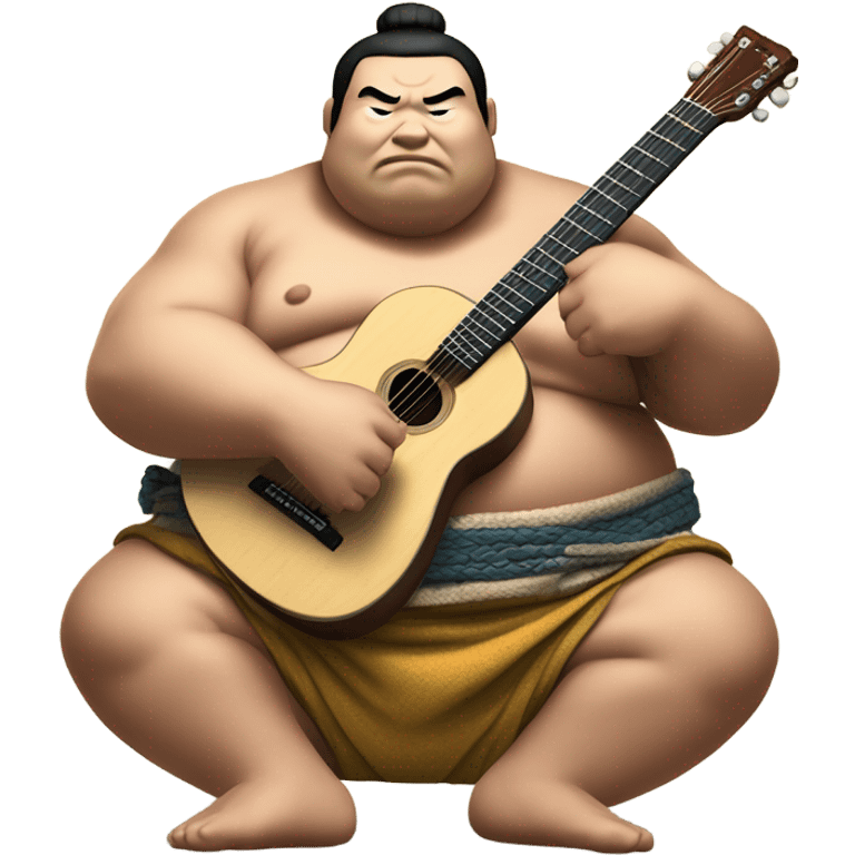 Sumo wrestler guitar emoji