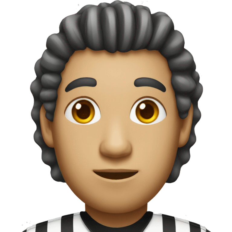 male basketball referee with curly hair and white skin emoji