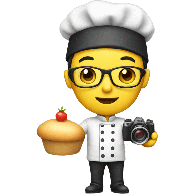 Chef, yellow skin, camera in hand  emoji