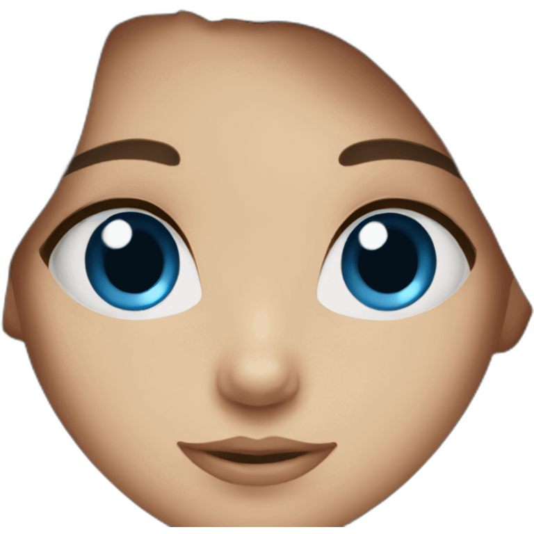 Brown hair blue eyes girl emoji