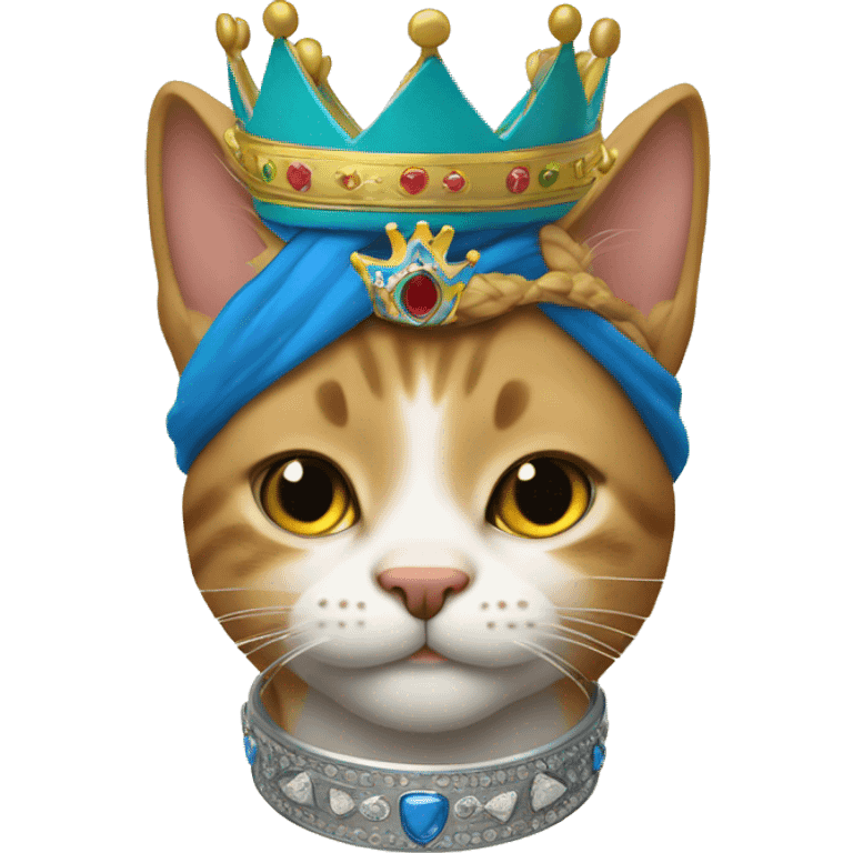 Un gato con una corona de rey emoji