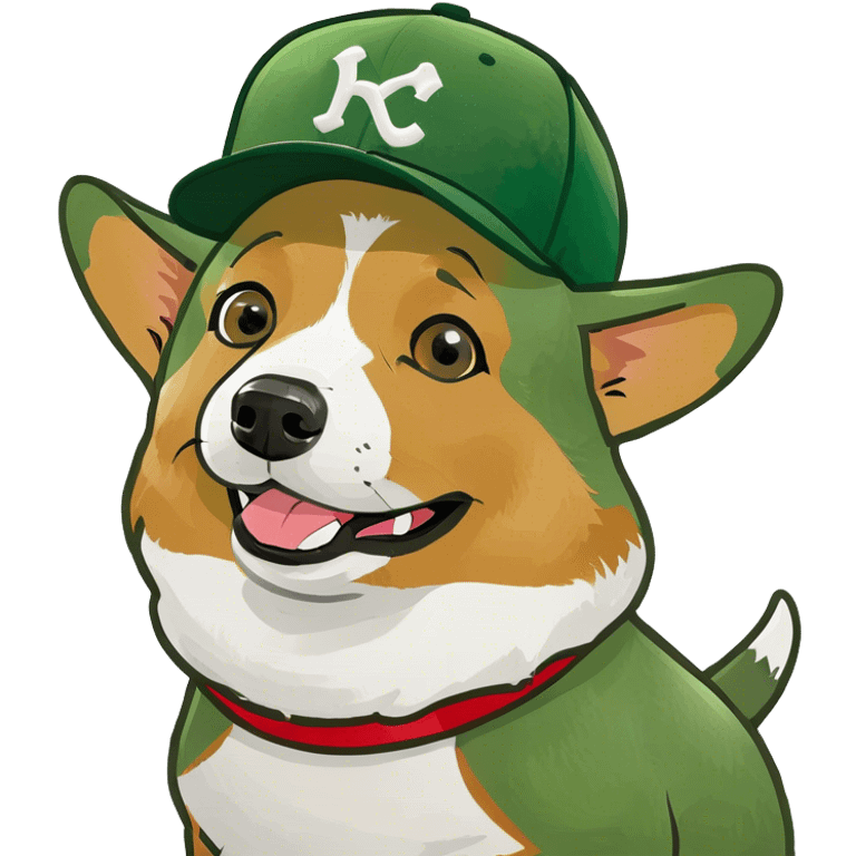 Corgi with a baseball hat emoji