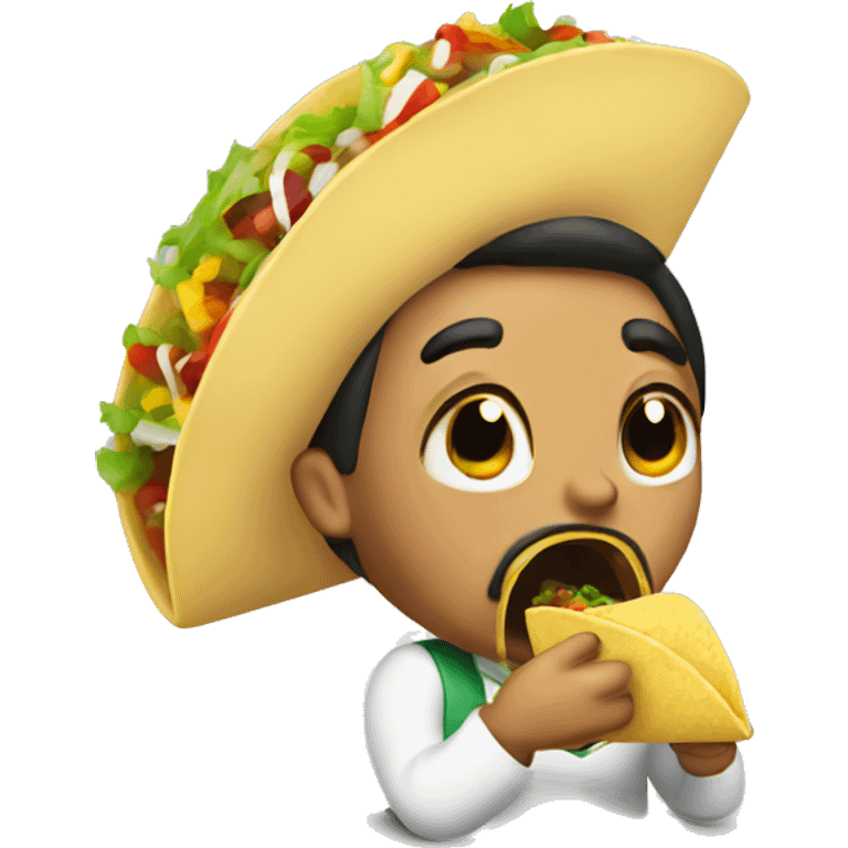 Mexican eating taco emoji