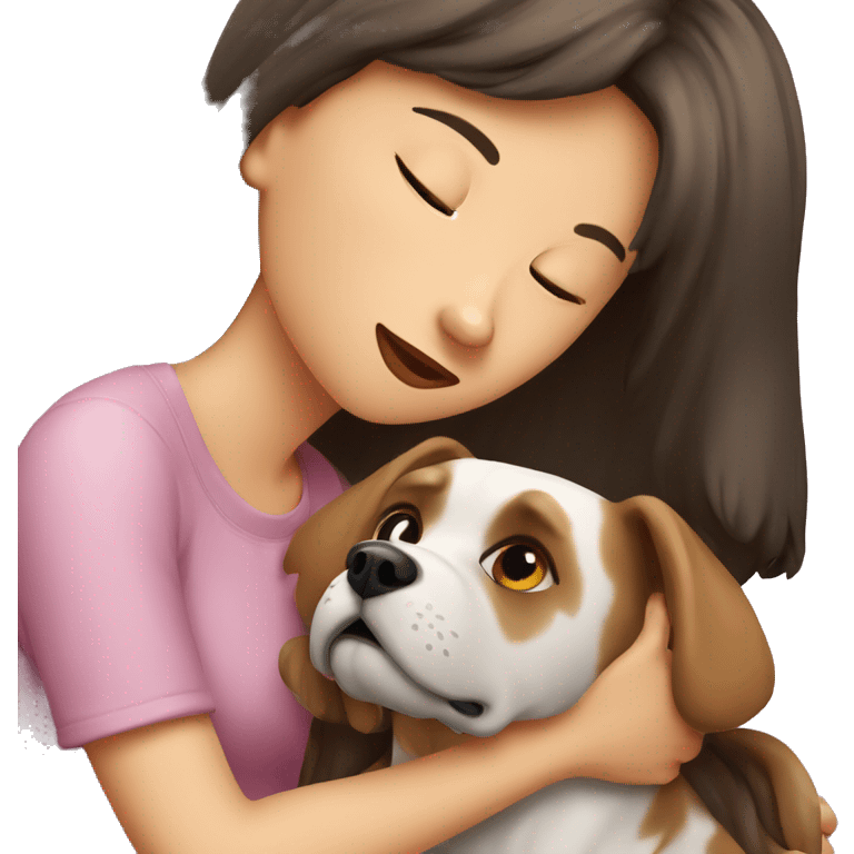 Girl kissing dog emoji