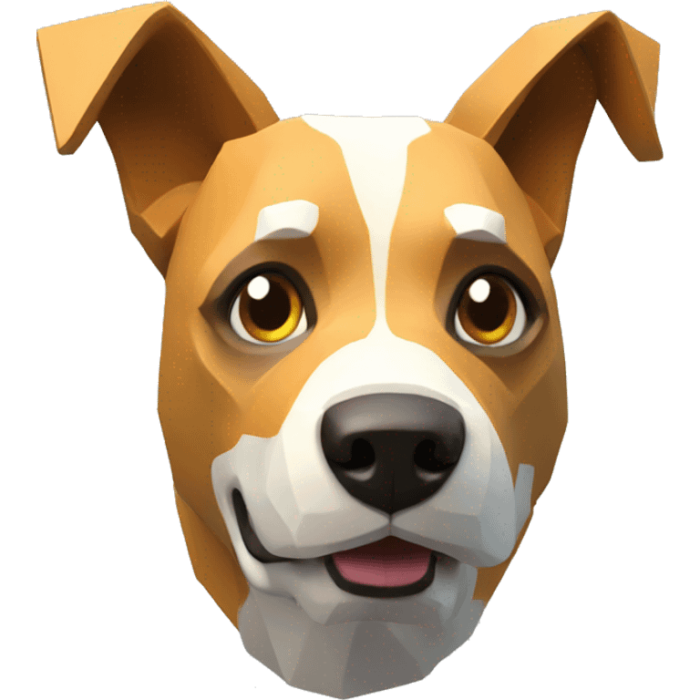 3d digitally rendered  low poly dog render emoji