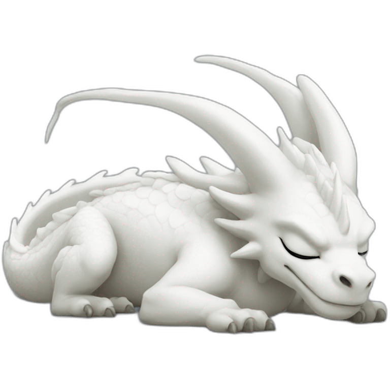 white dragon sleeps emoji