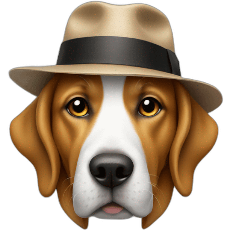 Dog with a hat and sigaret emoji