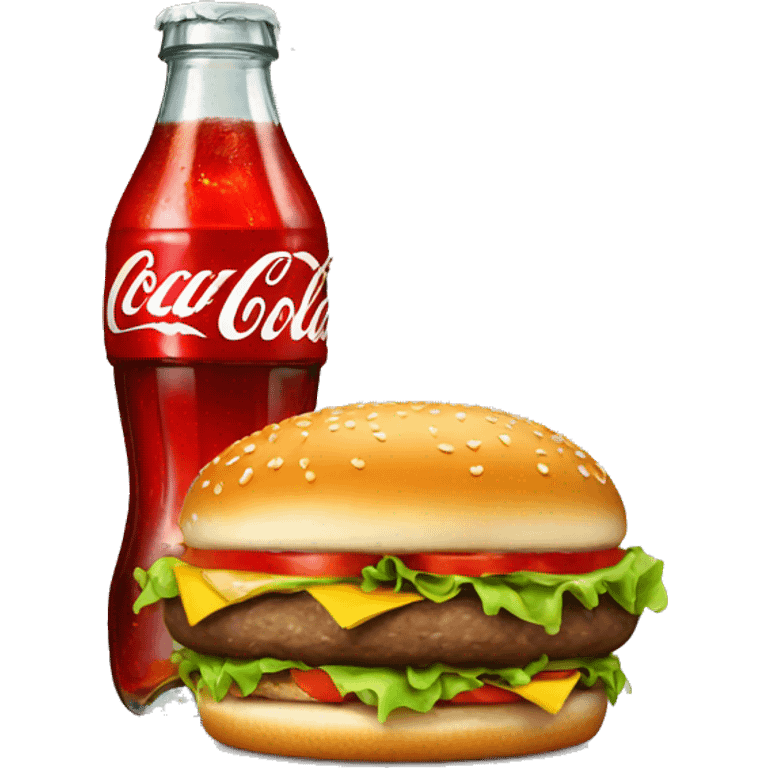 hamburger and coca cola emoji